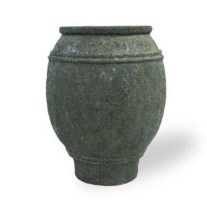 Vaso com Detalhes de Cristais Verdes