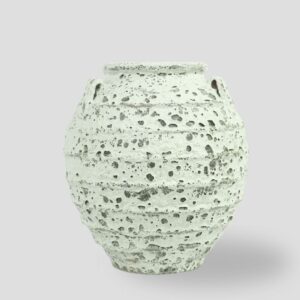 Vaso Oval Branco com Textura