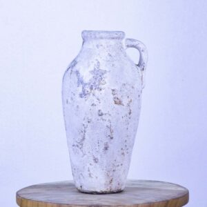 Vaso Uluwatu | Cerâmica Rústica em Tons de Branco