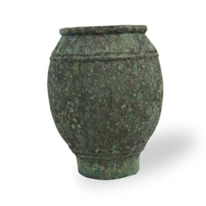 Vaso de Pedra Vulcânica Cinza Escuro