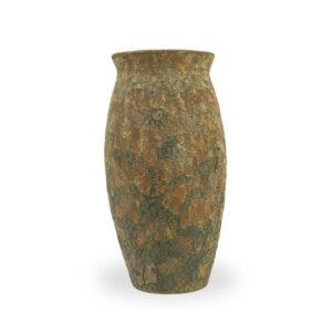 Vaso Comprido em Preto com Manchas Marrom