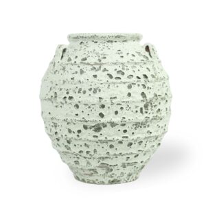 Vaso Oval Branco com Textura