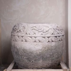 Vaso de Pedra Concreta Esculpida Médio