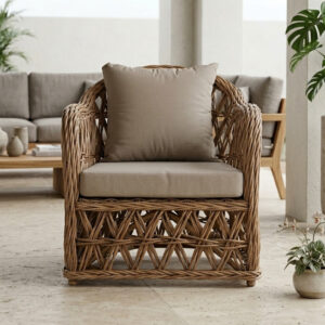 Poltrona Bornéu em Rattan Natural A78 X L73 X C65Cm