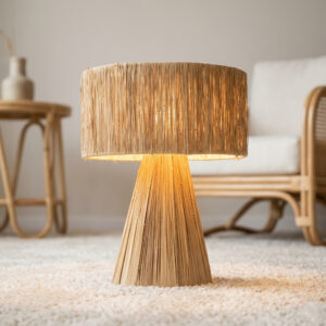 Abajur em Fibra Natural de Bali A55 X D45cm