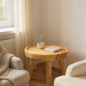 Mesa Bandeja em Madeira Teca Maciça A41 X L59Cm