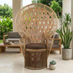 Poltrona Imperial em Rattan Natural A168 X L120 X P65Cm