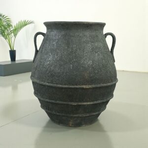 Vaso Vietnamita Atlantis Oru Black em Cerâmica Importado