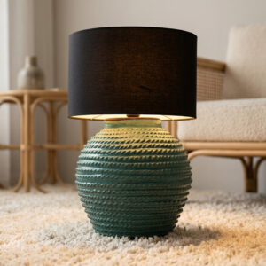Abajur em Cerâmica Verde Esmeralda A60 x D40cm