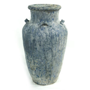Vaso Vietnamita Rústico Azul em Cerâmica Importado