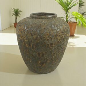 Vaso Vietnamita Atlantis Linh Brown em Cerâmica Importado