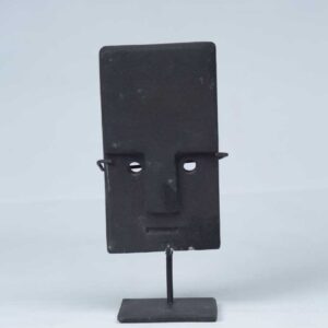 Escultura Decorativa de Rosto Tribal Quadrado Preto