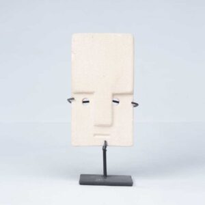 Escultura Decorativa de Rosto Tribal Quadrado