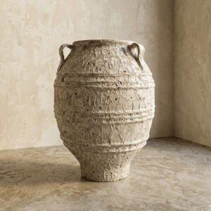 Vaso Vietnamita Atlantis Off-White em Cerâmica Importado D50 X A75cm