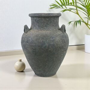 Vaso Vietnamita Atlantis Mai Black em Cerâmica Importado