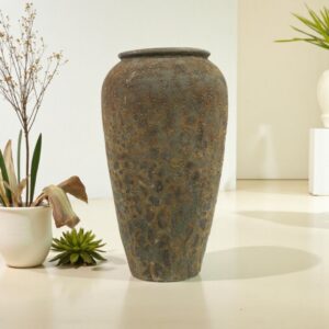 Vaso Vietnamita Atlantis Tula Brown em Cerâmica Importado