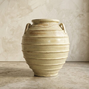 Vaso Vietnamita Rústico Marfin em Cerâmica D53 X A61CM
