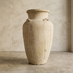 Vaso Vietnamita Rústico Marfin em Cerâmica D60 X A105CM