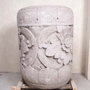 Vaso Balinês em Pedra Esculpida A60 x D55 cm