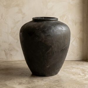 Vaso Vietnamita Rustic Black em Cerâmica D65 X A75CM