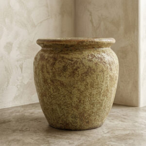 Vaso Vietnamita Rústico Corten em Cerâmica D36 X A36