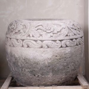 Vaso Balinês em Pedra Esculpida A70 x D90 cm
