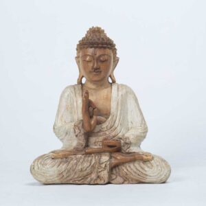 Escultura Buda em Madeira com Pátina