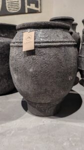 Vaso Vietnamita Rustic Black Cer Importado D63xA81