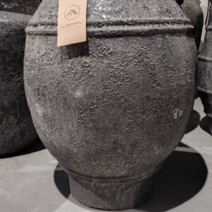 Vaso Vietnamita Rustic Black Cer Importado D63xA81
