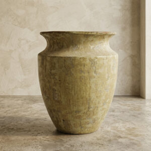 Vaso Vietnamita Rústico Marfin em Cerâmica D70 X A90CM