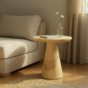 Mesa Lateral em Madeira Teca Clara A51 X D49Cm