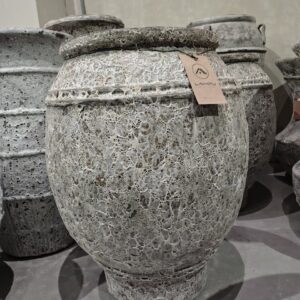 Vaso Vietnamita Rustic White Cer Importado D60xA83