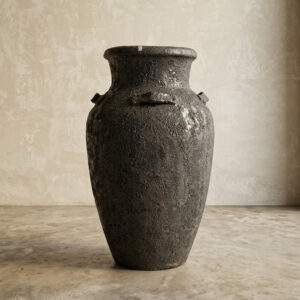 Vaso Vietnamita Atlantis Black Cer Importado A1,10xD65