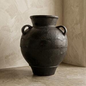 Vaso Vietnamita Rustic Black Cer A65 X D50