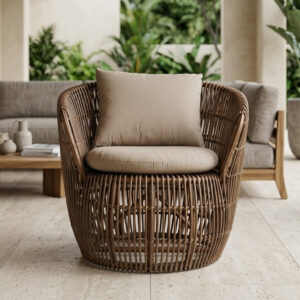 Poltrona Nusa em Rattan Natural A80 X L75,5 X P77