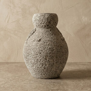 Vaso Vietnamita Atlantis Off-White Cer Importado A34 X D24