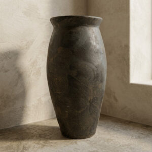 VASO VIETNAMITA RUSTIC BLACK CER A75 X D36 CM