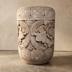 Vaso Balinês em Pedra Esculpida A100 x D80 cm
