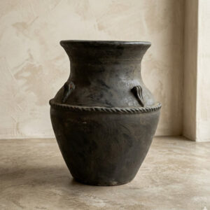 Vaso Vietnamita Rustic Black Cer A65 X D55