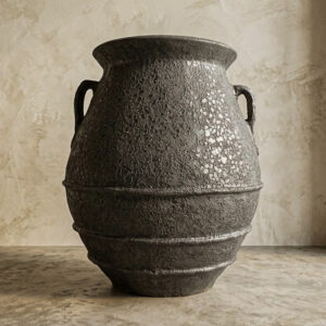 Vaso Vietnamita Atlantis Black Cer A102 x  D90