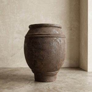 Vaso Vietnamita Rustic Brown Cer Importado A85 X D65 CM