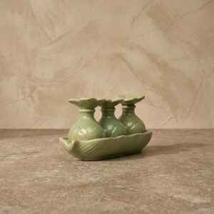 Kit para Lavabo Verde Jade Altura dos potes: 8x25x9cm (AxLxC)