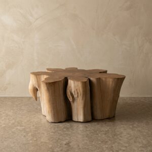 Mesa Tronco Orgânico em Madeira Teca Maciça A36 D87,5