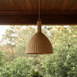 Luminária em Rattan Natural Cahya Pequeno Altura: 70 cm X Diâmetro: 60 cm