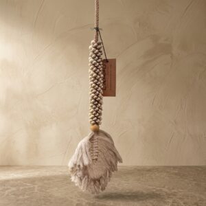 Colar Tailandês Boho de Búzios e Tassel de Algodão Artesanal AlturaxLargura: 70×15