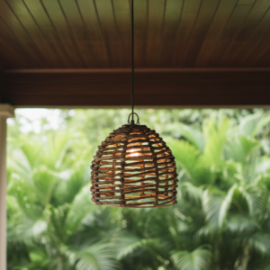 Luminária em Fibra de Bananeira Surya Pequena Diâmetro: 40 cm X Altura: 40 cm