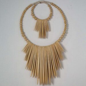 Colar Decorativo Tribal Suar | Madeira Natural A61 x L4022