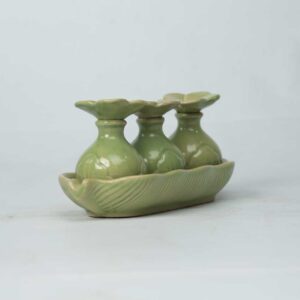 Kit para Lavabo Verde Jade Altura dos potes: 8x25x9cm (AxLxC)