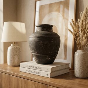 Vaso Hitam em Cerâmica Importada 37 cm (altura) x 31 cm (diâmetro)