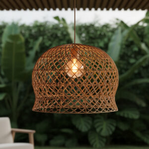 Luminária Nusa em Rattan Natural Média Altura: 50 cm X Diâmetro: 60 cm